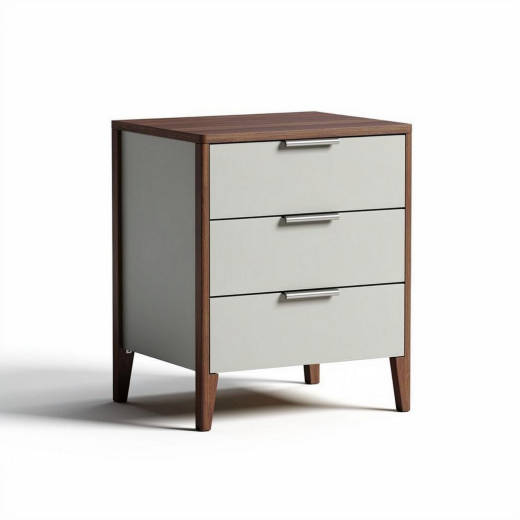 Cômoda com três gavetas em madeira e MDF nas dimensões 45 x 40 x 60cm